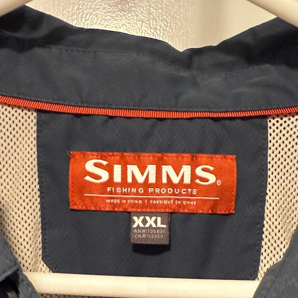 Simms Navy Long Sleeve Fishing Shirt - Picture 3 of 9